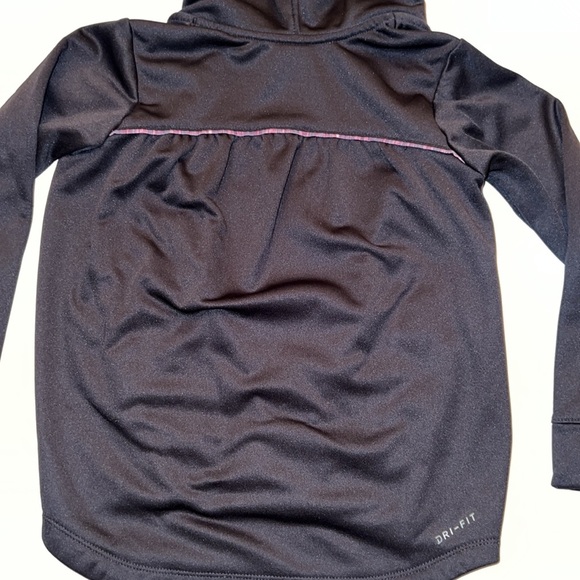 Nike Girls Dri Fit Zipper Hoodie Jacket Black with Pink Size 6/M - Picture 9 of 9